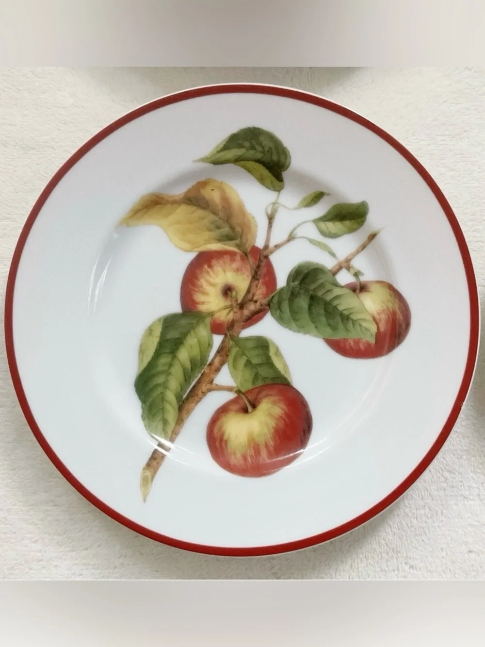 Williams Sonoma Apple Fruit Salad Dessert Plates Set 4 Made Japan 8”